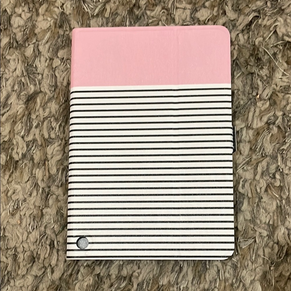 NWT Kindle Fire HD 8 Tablet Pink and Black Striped Tablet Case